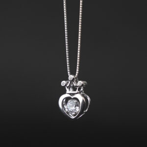 Sterling Silver Queen Pendant with Moving Zircon Stone