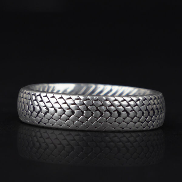 Snake Skin Band Ring For Men in 925 Silver