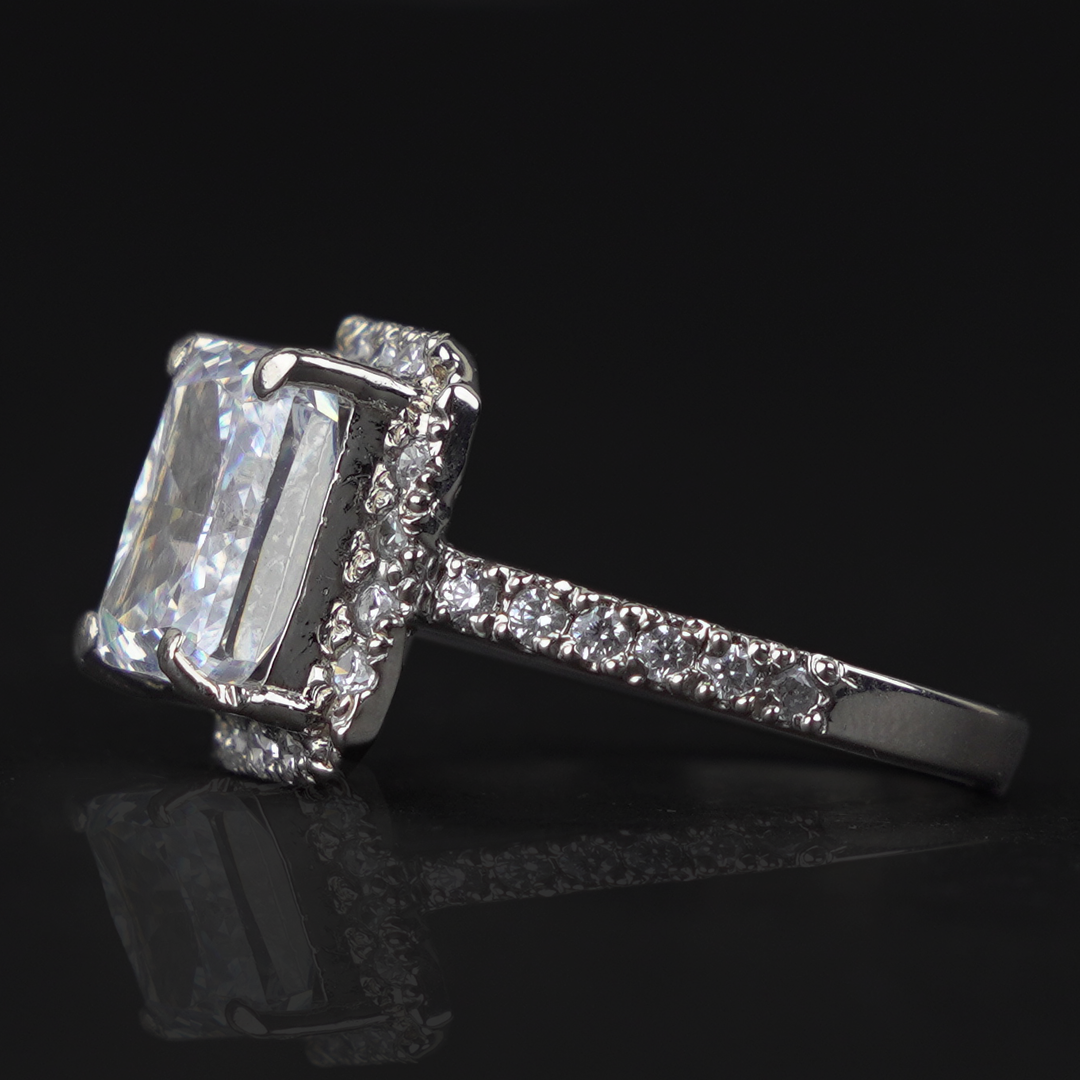 Moissanite Ice Crystal Silver Ring
