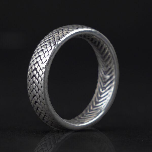 Snake Skin Band Ring For Men in 925 Silver - Image 2