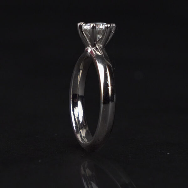 Sterling Silver Ring with 1 Carat Moissanite Diamond - Image 2