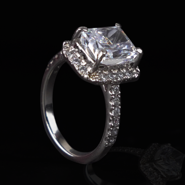 Moissanite Ice Crystal Silver Ring - Image 2