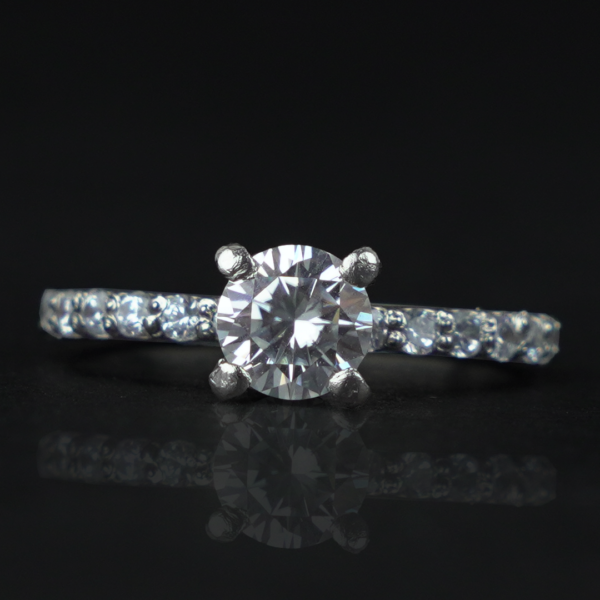 Moissanite Silver Ring for Girl - Image 3